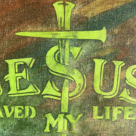 Jesus Saved My Life* Acrylic Canvas Painting - Picture 2 of 16